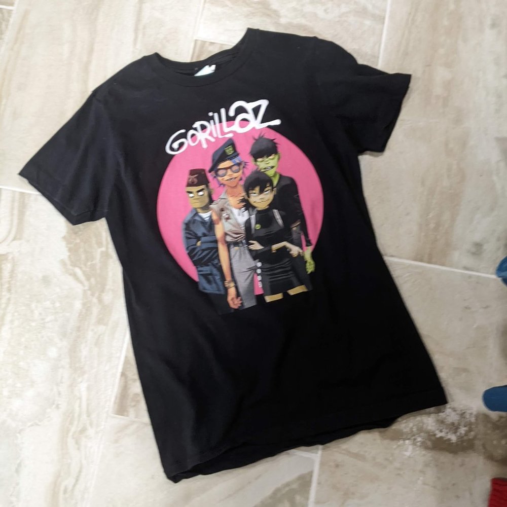 Vintage Gorillaz Black T-shirt XS Pacific Tag Band Short Sleeve Tee T-shirt